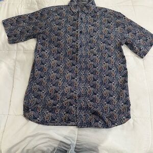 Men's Paisley Print Shirt - Blue